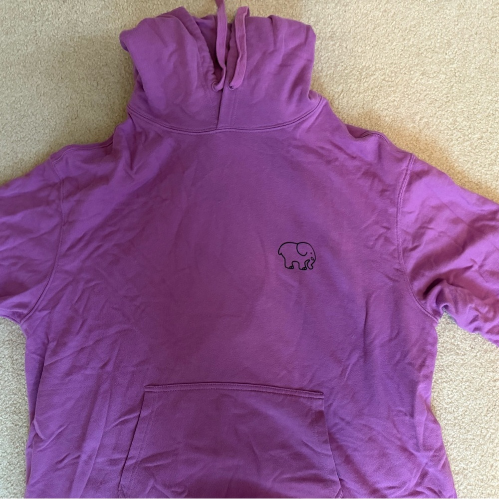 Ivory Ella Lavender Hoodie with Elephant Logo